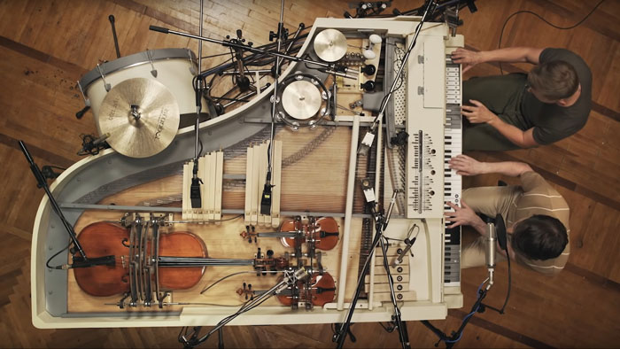This Indie Rock Band Spent 3 Years Building An Incredible 20-Piece Hybrid Instrument To Be Played By 2 Guys This Indie Rock Band Spent 3 Years Building An Incredible 20-Piece Hybrid Instrument To Be Played By 2 Guys