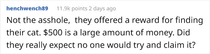 Guy Finds Lost Cat, Brings It To Its Owners, Asks For $500 Promised Reward, Gets Sneered At And Judged Guy Finds Lost Cat, Brings It To Its Owners, Asks For $500 Promised Reward, Gets Sneered At And Judged