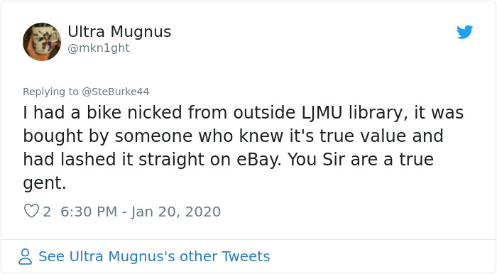 After Noticing A Stolen $1,760 Bike For Sale, This Man Buys It For $104 And Asks For Twitter’s Help To Locate The Owner After Noticing A Stolen $1,760 Bike For Sale, This Man Buys It For $104 And Asks For Twitter’s Help To Locate The Owner