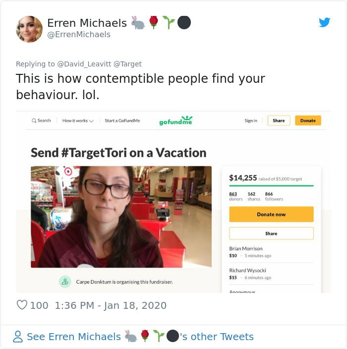 People Donate $30k To Send This Target Employee On Vacation After Entitled Customer Calls The Police On Her