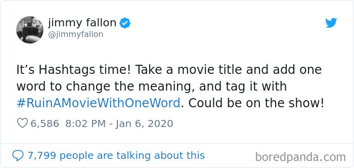Jimmy Fallon Asks People To Ruin Movies With One Word And Here Are 55 Hilarious Responses Jimmy Fallon Asks People To Ruin Movies With One Word And Here Are 55 Hilarious Responses