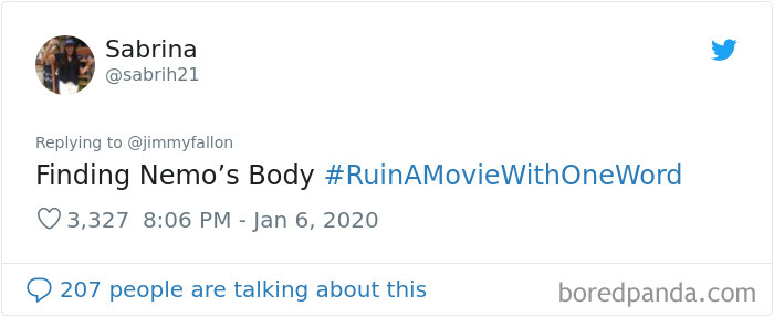 Jimmy Fallon Asks People To Ruin Movies With One Word And Here Are 55 Hilarious Responses Jimmy Fallon Asks People To Ruin Movies With One Word And Here Are 55 Hilarious Responses