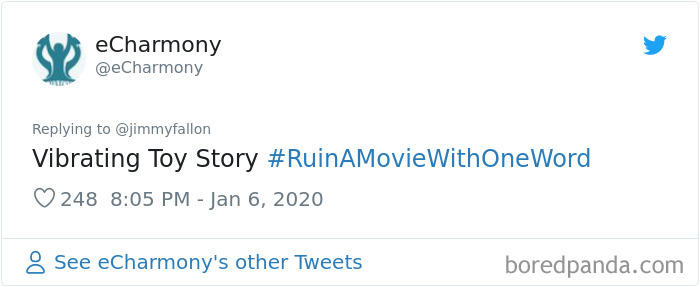 Jimmy Fallon Asks People To Ruin Movies With One Word And Here Are 55 Hilarious Responses Jimmy Fallon Asks People To Ruin Movies With One Word And Here Are 55 Hilarious Responses