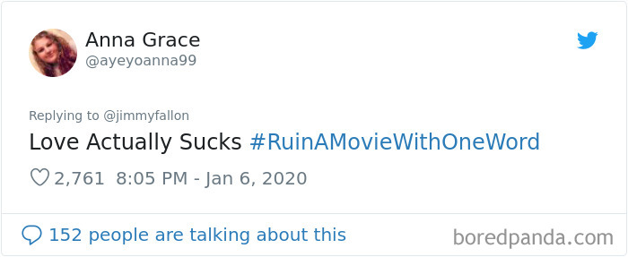 Jimmy Fallon Asks People To Ruin Movies With One Word And Here Are 55 Hilarious Responses Jimmy Fallon Asks People To Ruin Movies With One Word And Here Are 55 Hilarious Responses