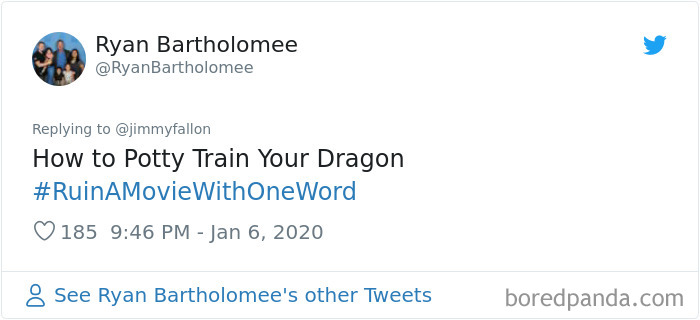 Jimmy Fallon Asks People To Ruin Movies With One Word And Here Are 55 Hilarious Responses Jimmy Fallon Asks People To Ruin Movies With One Word And Here Are 55 Hilarious Responses