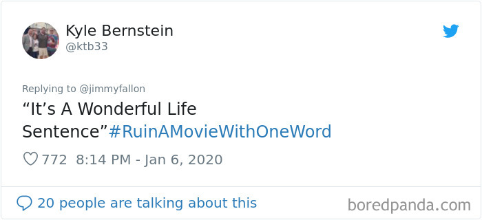 Jimmy Fallon Asks People To Ruin Movies With One Word And Here Are 55 Hilarious Responses Jimmy Fallon Asks People To Ruin Movies With One Word And Here Are 55 Hilarious Responses