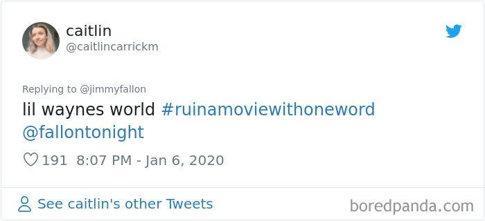 Jimmy Fallon Asks People To Ruin Movies With One Word And Here Are 55 Hilarious Responses Jimmy Fallon Asks People To Ruin Movies With One Word And Here Are 55 Hilarious Responses