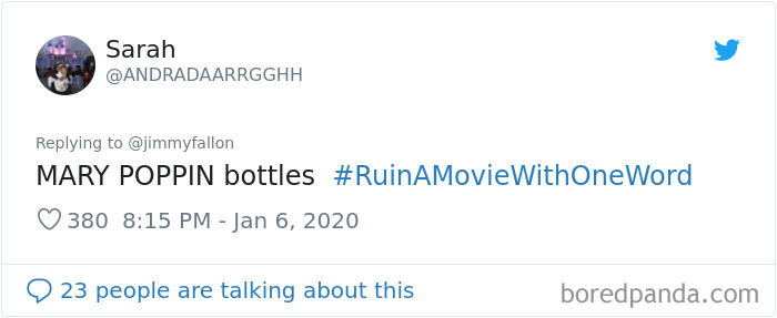 Jimmy Fallon Asks People To Ruin Movies With One Word And Here Are 55 Hilarious Responses Jimmy Fallon Asks People To Ruin Movies With One Word And Here Are 55 Hilarious Responses