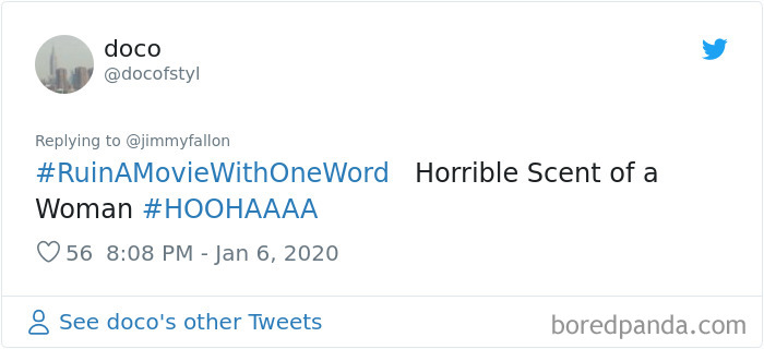 Jimmy Fallon Asks People To Ruin Movies With One Word And Here Are 55 Hilarious Responses Jimmy Fallon Asks People To Ruin Movies With One Word And Here Are 55 Hilarious Responses