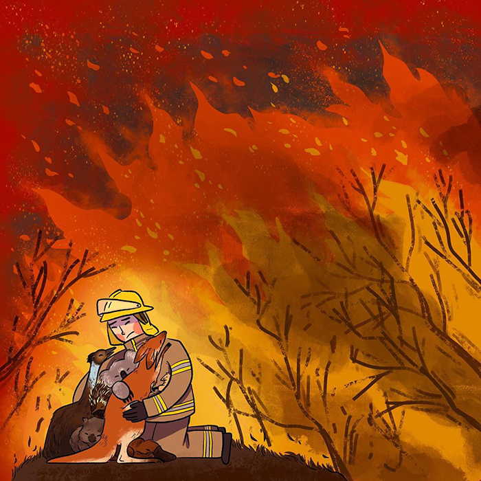 32 Artists From All Over The World Pay Respect To The Australian Bushfires With Beautiful Art 32 Artists From All Over The World Pay Respect To The Australian Bushfires With Beautiful Art