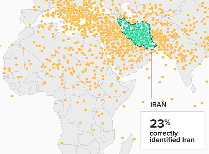 Americans Were Asked To Find Iran On The Map, And Some Of Them Pointed At USA Americans Were Asked To Find Iran On The Map, And Some Of Them Pointed At USA