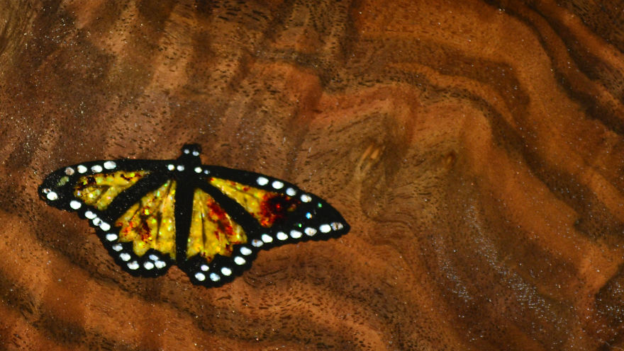 Butterfly Made With Inlaid Opal And Crushed Mother Of Pearl Butterfly Made With Inlaid Opal And Crushed Mother Of Pearl