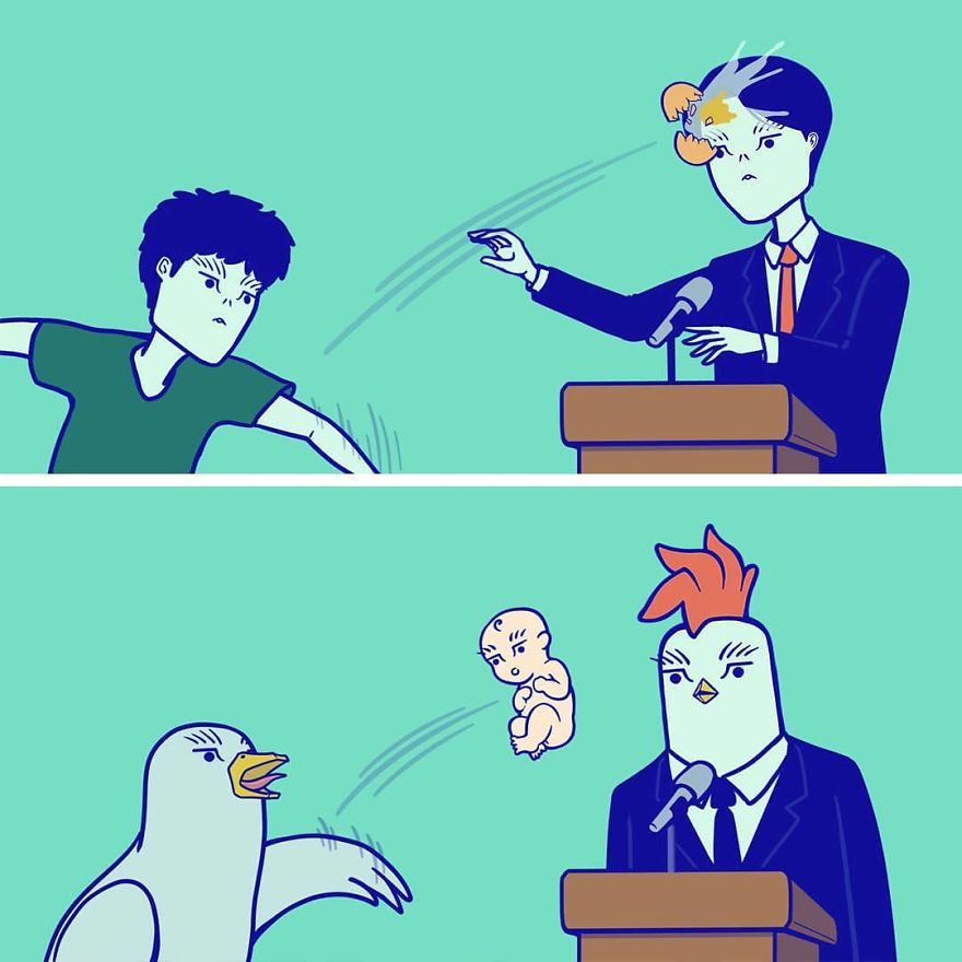 South Korean Artist Inverts The Roles Of People And The Things Around Them In His 30 Absurd Comics South Korean Artist Inverts The Roles Of People And The Things Around Them In His 30 Absurd Comics