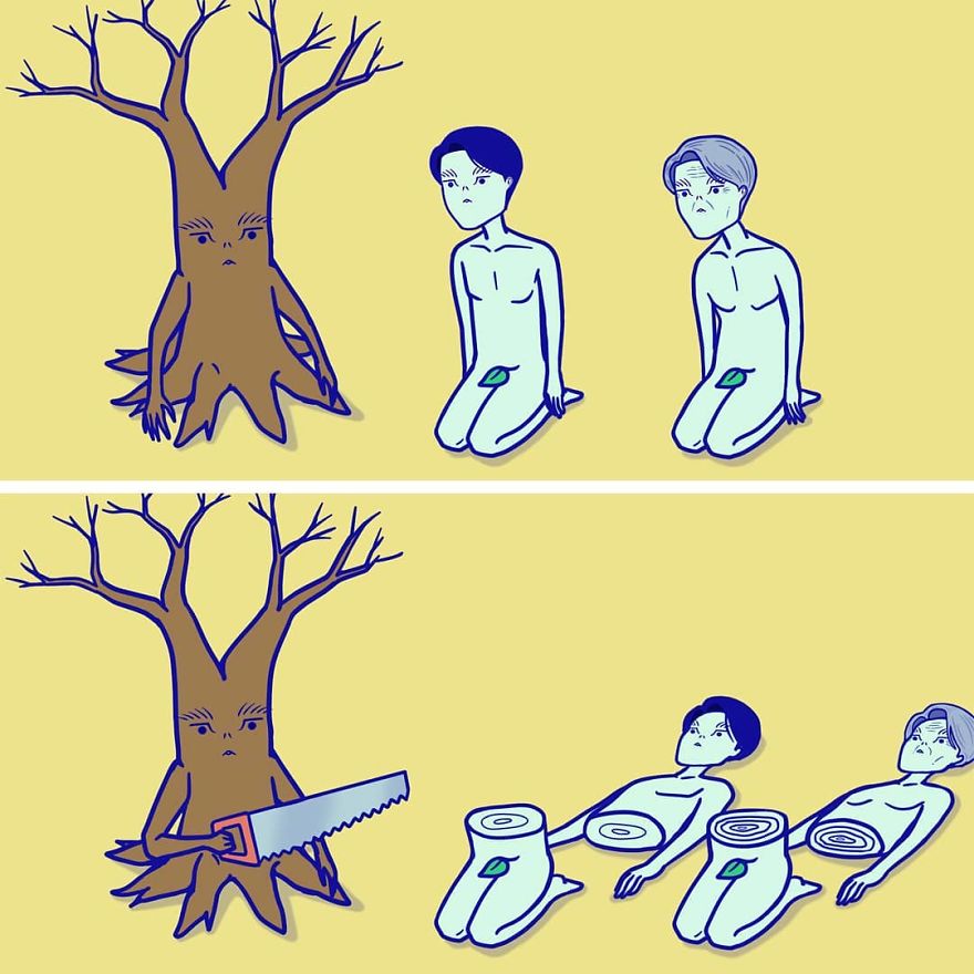 South Korean Artist Inverts The Roles Of People And The Things Around Them In His 30 Absurd Comics South Korean Artist Inverts The Roles Of People And The Things Around Them In His 30 Absurd Comics