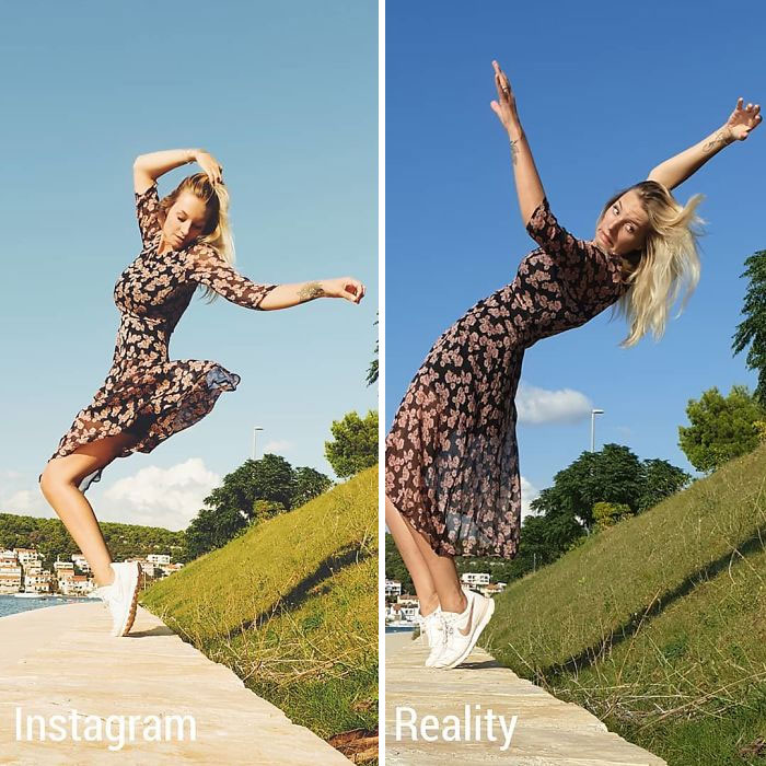 Girl Exposes The Truth Behind Those ‘Perfect’ Instagram Photos With 30 Side-By-Side Pics