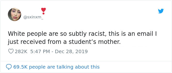 Cello Teacher Receives Racist ‘Thank You’ E-mail From Student’s Mom, Responds By Explaining The Reason Behind ‘Ethnic Stench’ Cello Teacher Receives Racist ‘Thank You’ E-mail From Student’s Mom, Responds By Explaining The Reason Behind ‘Ethnic Stench’