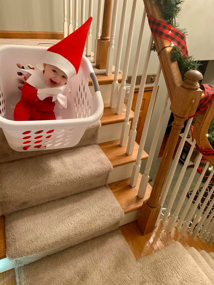 Every Advent Day This Mom Took A Photo Of Her Baby, Dressed As A Baby Elf On The Shelf Every Advent Day This Mom Took A Photo Of Her Baby, Dressed As A Baby Elf On The Shelf