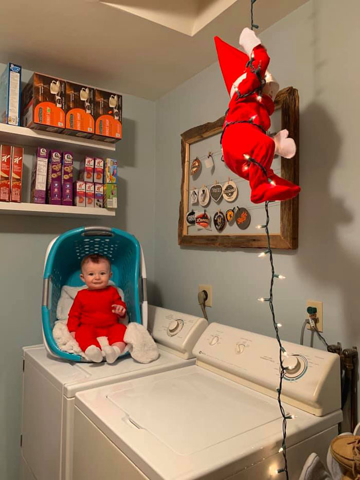 Every Advent Day This Mom Took A Photo Of Her Baby, Dressed As A Baby Elf On The Shelf Every Advent Day This Mom Took A Photo Of Her Baby, Dressed As A Baby Elf On The Shelf