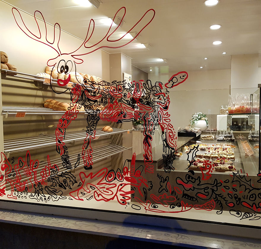 I Decorated My Hometown For Christmas With My Doodles I Decorated My Hometown For Christmas With My Doodles