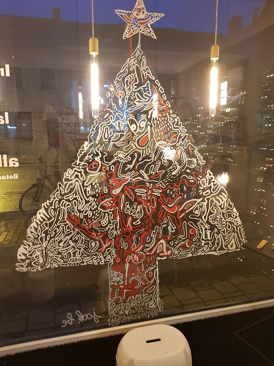 I Decorated My Hometown For Christmas With My Doodles I Decorated My Hometown For Christmas With My Doodles