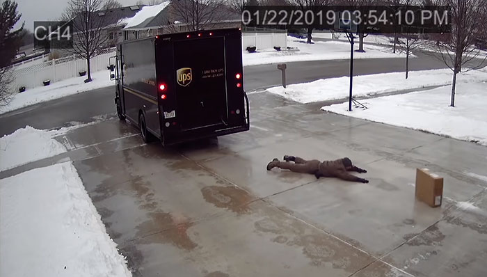 A Security Cam Captures This UPS Delivery Guy Being A Hero And Doing His Best To Deliver What He Has To A Security Cam Captures This UPS Delivery Guy Being A Hero And Doing His Best To Deliver What He Has To