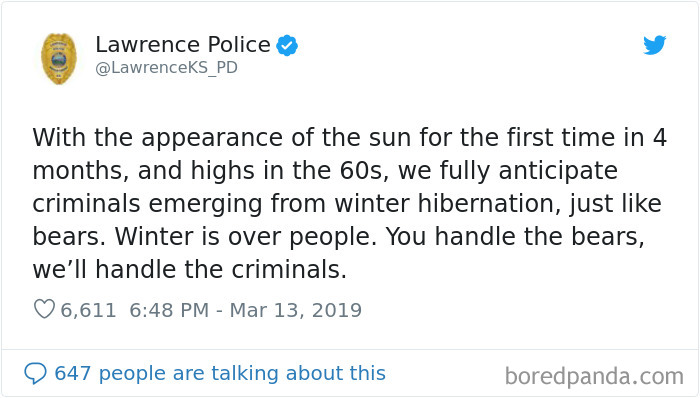 This Police Department Posts Comedy Gold On Twitter, And Here Are 30 Of Their Funniest Tweets This Police Department Posts Comedy Gold On Twitter, And Here Are 30 Of Their Funniest Tweets