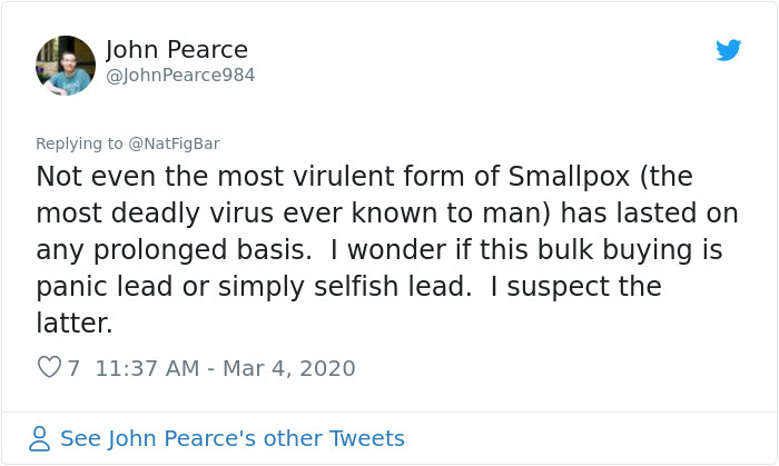 Woman Takes To Facebook To Inspire Some Common Sense Among COVID-19 Outbreak Hoarders Woman Takes To Facebook To Inspire Some Common Sense Among COVID-19 Outbreak Hoarders