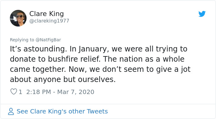 Woman Takes To Facebook To Inspire Some Common Sense Among COVID-19 Outbreak Hoarders Woman Takes To Facebook To Inspire Some Common Sense Among COVID-19 Outbreak Hoarders