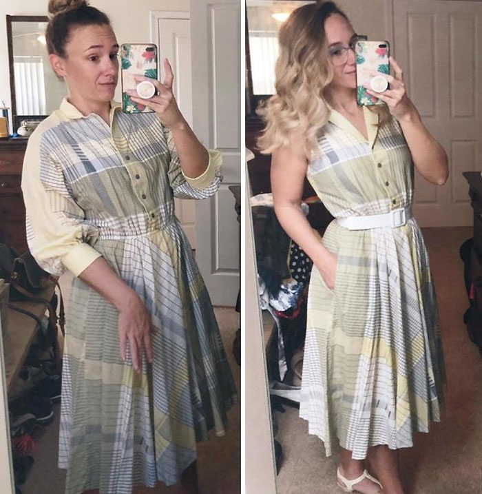 Woman Modifies Old Thrift Store Clothes To Create New Outfits And Here Are 21 Of Her Best Works Woman Modifies Old Thrift Store Clothes To Create New Outfits And Here Are 21 Of Her Best Works