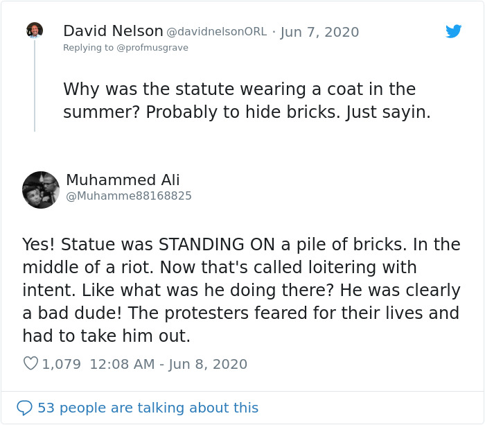 35 Tweets Mocking And Victim-Blaming The Pulled-Down Statue Of Slave Trader In Bristol