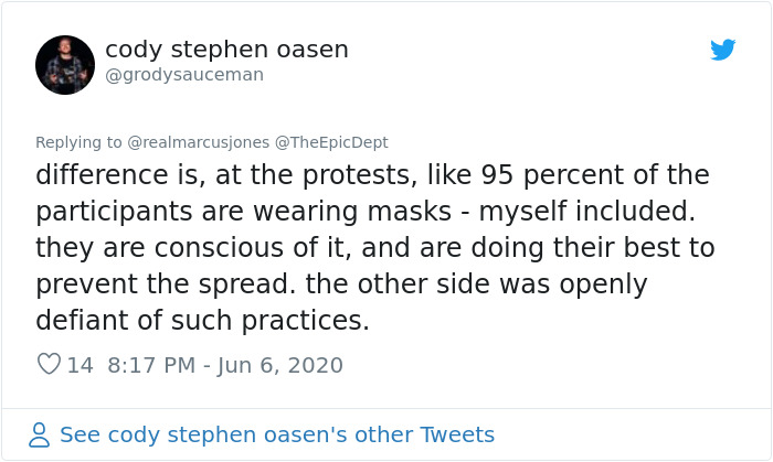 Someone Compares What The Exact Same People Said About The Coronavirus Lockdown Vs. When Black People Started Protesting