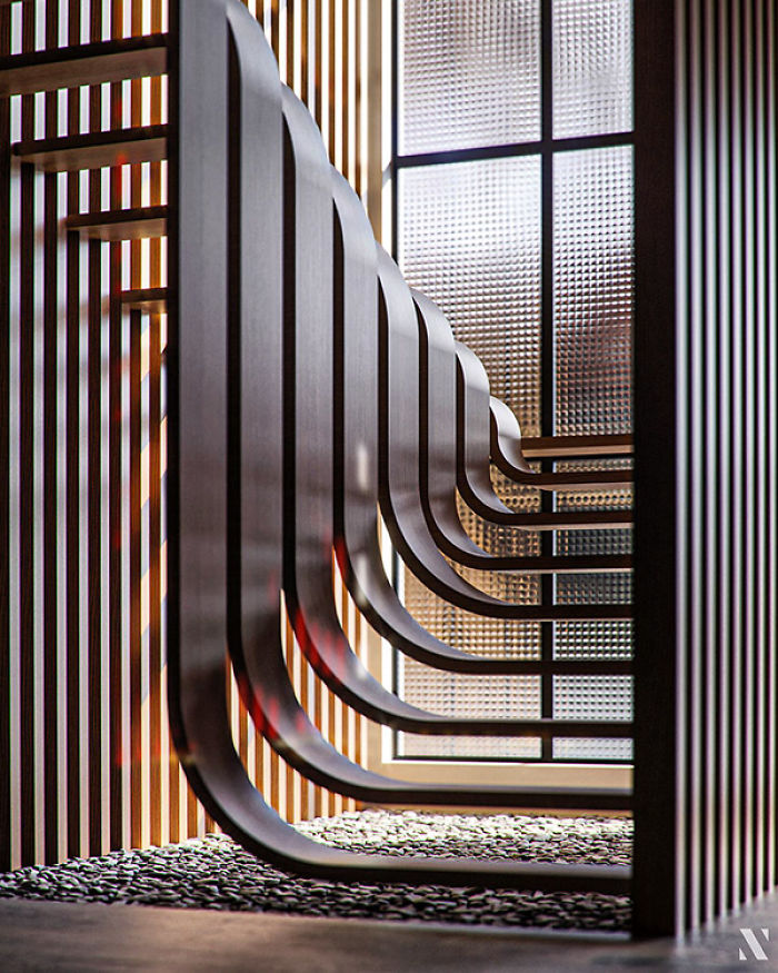 This Minimalistic Staircase Resembles A Strand Of DNA Inside Of A Two-Story Home This Minimalistic Staircase Resembles A Strand Of DNA Inside Of A Two-Story Home
