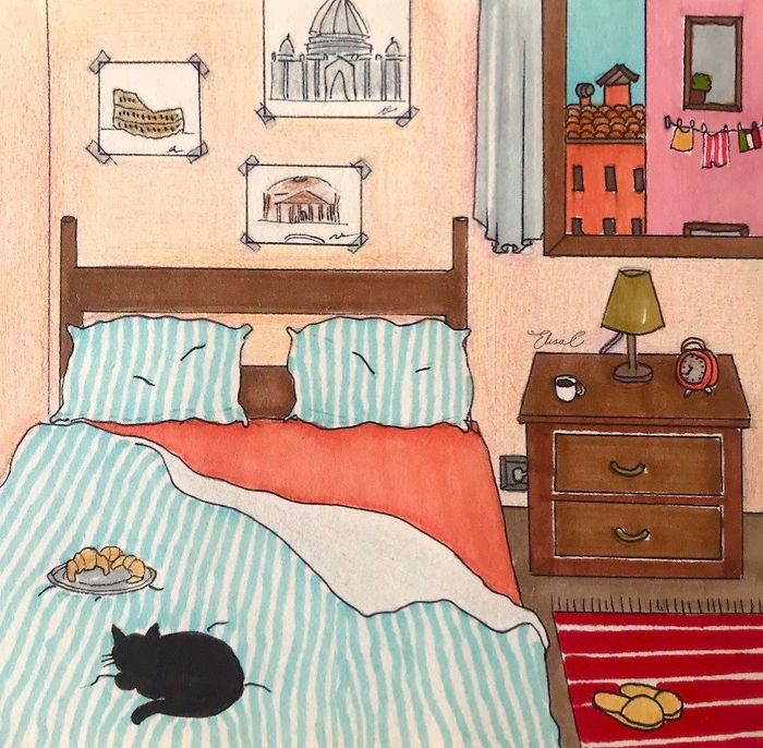 I Illustrate The Daily Life Of My Cat And Me During The Lockdown In Rome (48 Pics) I Illustrate The Daily Life Of My Cat And Me During The Lockdown In Rome (48 Pics)