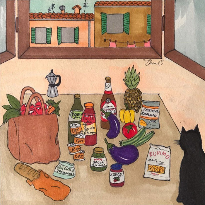 I Illustrate The Daily Life Of My Cat And Me During The Lockdown In Rome (48 Pics) I Illustrate The Daily Life Of My Cat And Me During The Lockdown In Rome (48 Pics)