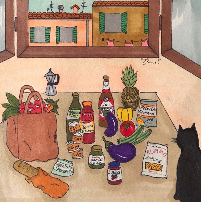 I Illustrate The Daily Life Of My Cat And Me During The Lockdown In Rome (48 Pics) I Illustrate The Daily Life Of My Cat And Me During The Lockdown In Rome (48 Pics)