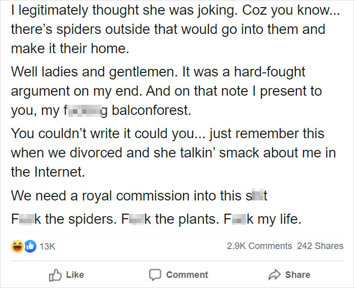 Husband Can’t Handle His Wife’s ‘Jurassic’-Sized Plants, Shares A Hilarious Rant As A Response Husband Can’t Handle His Wife’s ‘Jurassic’-Sized Plants, Shares A Hilarious Rant As A Response