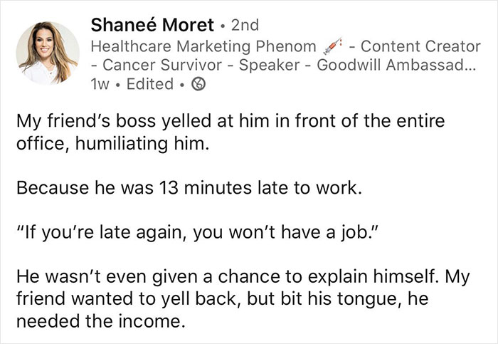 Boss Yells At Employee For Being Late Without Even Asking For A Reason, Ends Up Losing A Loyal Employee Due To His Poor Leadership Boss Yells At Employee For Being Late Without Even Asking For A Reason, Ends Up Losing A Loyal Employee Due To His Poor Leadership