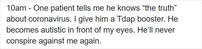 Doctor Pokes Fun At Conspiracy Theories By Sharing A Satirical Post About A Typical Day In A Covid-19 Ward