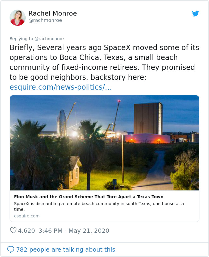 ‘It’s Infuriating’ – Woman Shares What It’s Like To Be Elon Musk’s SpaceX Neighbor ‘It’s Infuriating’ – Woman Shares What It’s Like To Be Elon Musk’s SpaceX Neighbor