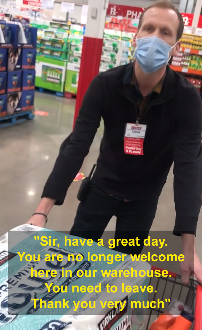 Idiot Films Costco Employee Kicking Him Out For Not Wearing A Mask, People Are On The Employee’s Side Idiot Films Costco Employee Kicking Him Out For Not Wearing A Mask, People Are On The Employee’s Side