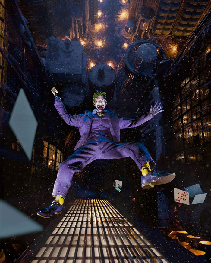 This Photo Of The Joker Free-Falling Was Made Using An Action Figure And Things Around The House