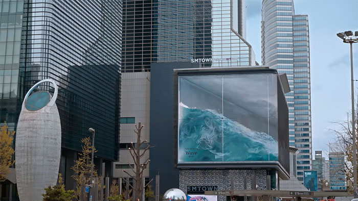 This Massive Wave Crashing In A Seoul “Aquarium” Is The World’s Largest Anamorphic Illusion