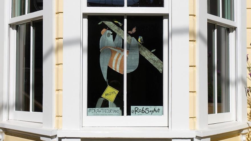 I Post One Drawing A Day On Our Window To Bring Joy To Our Neighbors During Quarantine (22 Pics)