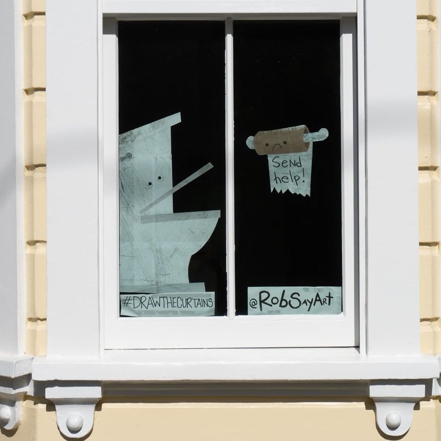 I Post One Drawing A Day On Our Window To Bring Joy To Our Neighbors During Quarantine (22 Pics)