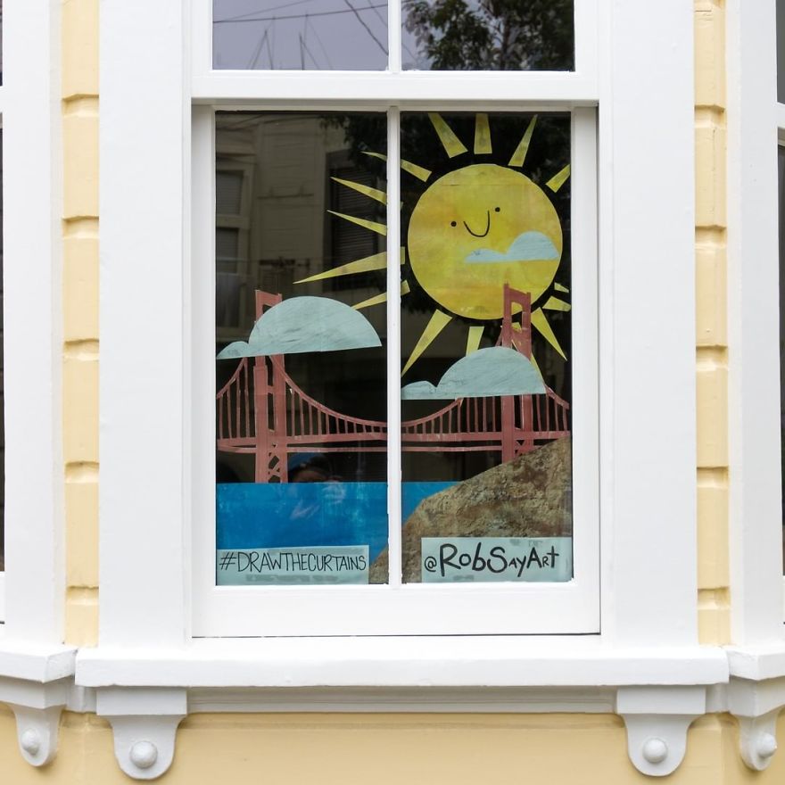 I Post One Drawing A Day On Our Window To Bring Joy To Our Neighbors During Quarantine (22 Pics)