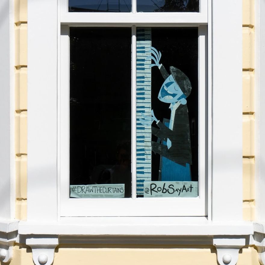 I Post One Drawing A Day On Our Window To Bring Joy To Our Neighbors During Quarantine (22 Pics)