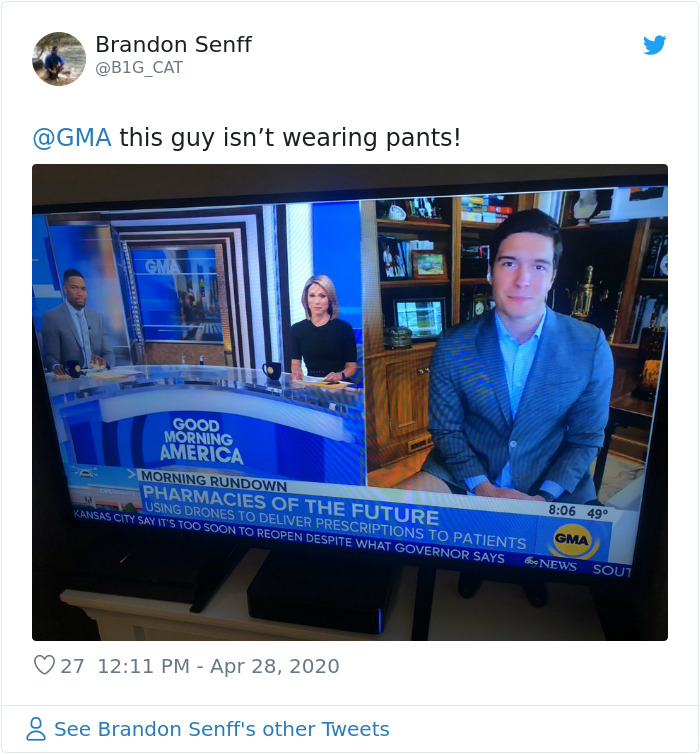 This Reporter Went On Air Wearing Only A Suit Coat And No Pants, Not Realizing Everyone Could See His Legs This Reporter Went On Air Wearing Only A Suit Coat And No Pants, Not Realizing Everyone Could See His Legs