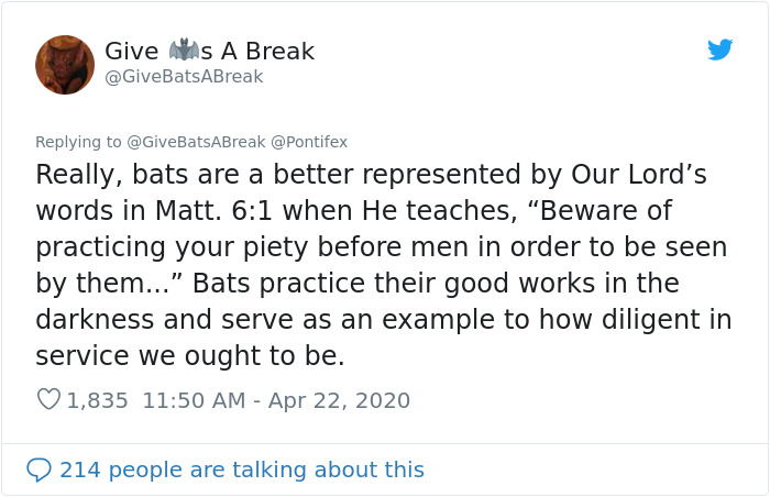 The Pope “Insults” Bats On Twitter, Gets Schooled By A Bat Expert The Pope “Insults” Bats On Twitter, Gets Schooled By A Bat Expert