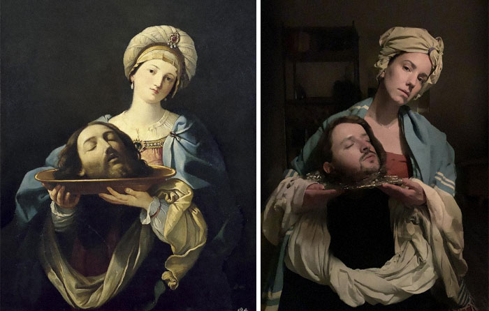 Museums Ask People To Recreate Famous Paintings At Home, Get 30 More Hilarious Pics Museums Ask People To Recreate Famous Paintings At Home, Get 30 More Hilarious Pics