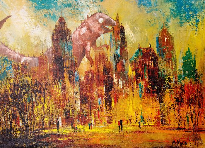 30 Thrift Shop Paintings Made Interesting Again With Funny Monsters By Chris McMahon